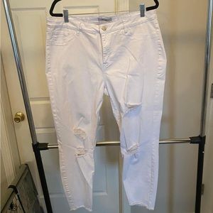 White jeans with holes